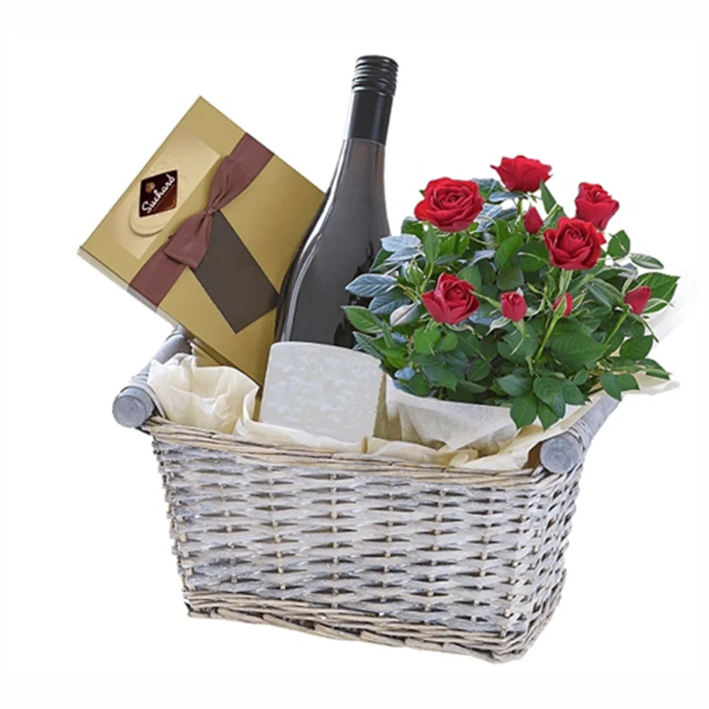 Сет - Саксийно цвете, бонбони и пенливо вино от Подари Цвете, доставки в Радомир и Дупница.