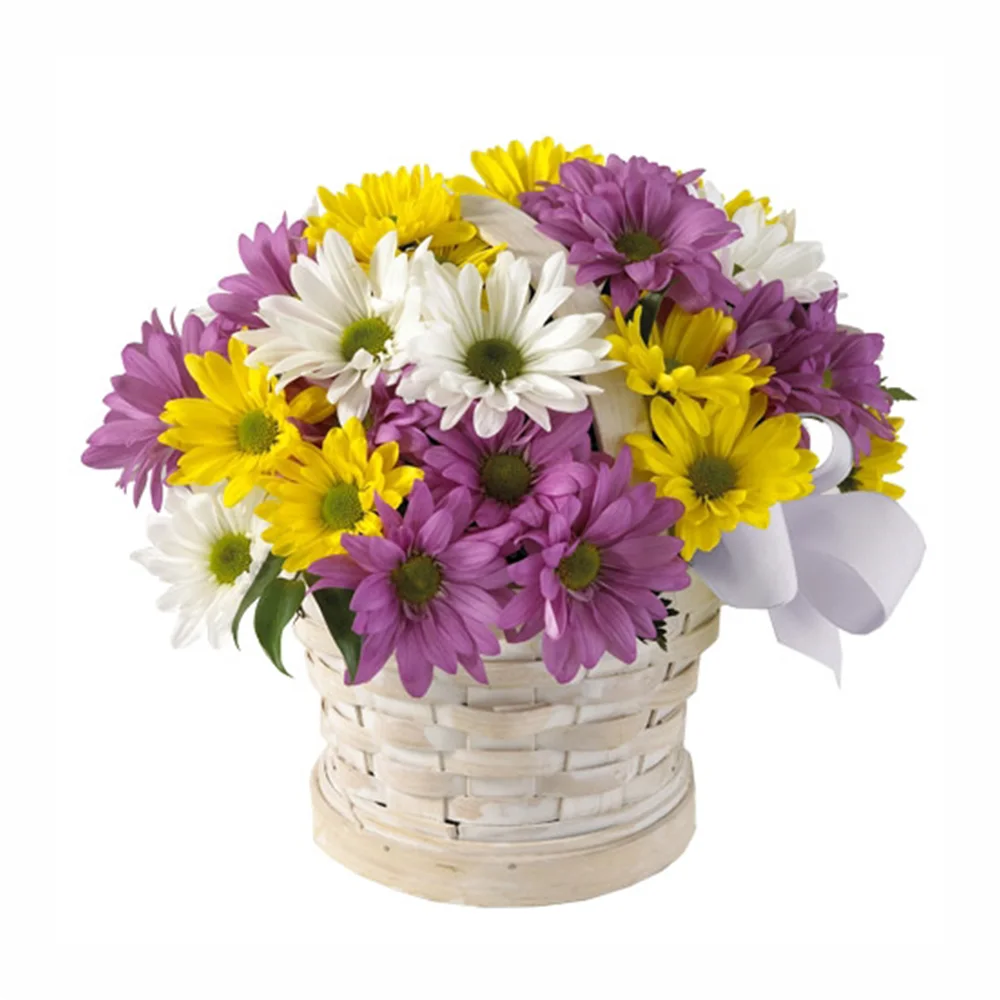 Нежна кошничка с цветя от Подари Цвете, доставки в Радомир и Дупница.